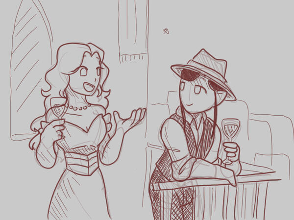 Noblelady and wizard conversation Noblelady and wizard conversation